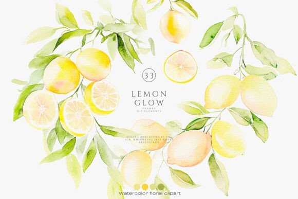 Download Lemon Clipart Citrus Watercolor Set - Premium Resources
