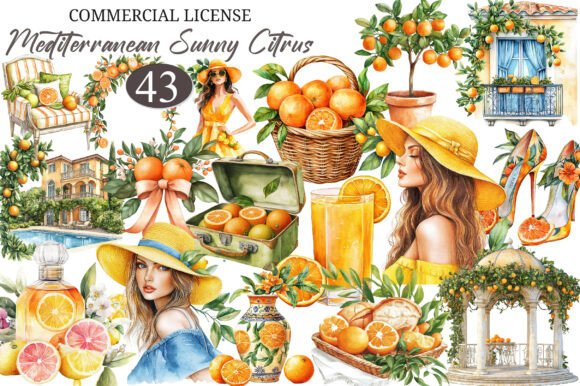 Download Mediterranean Sunny Citrus Clipart - Citrus Collection