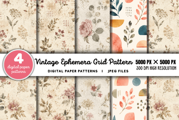 Download Vintage Grid Lined Ephemera Background 4 - Grid Collection