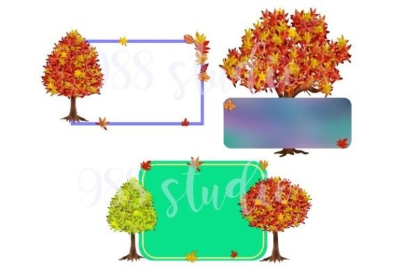 Download Fall Tree Frame Png Botanical Background - Botanical Collection