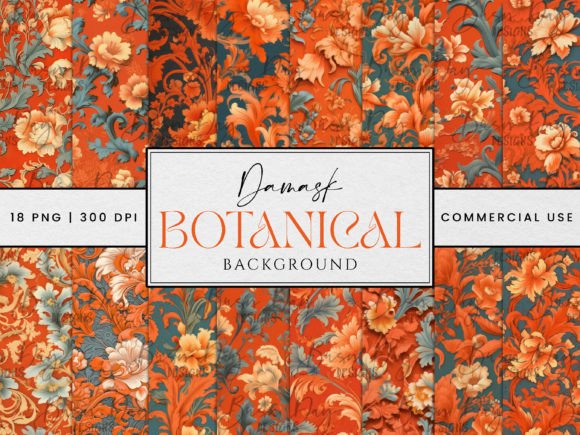 Download Vintage Damask Botanical Background - Botanical Collection