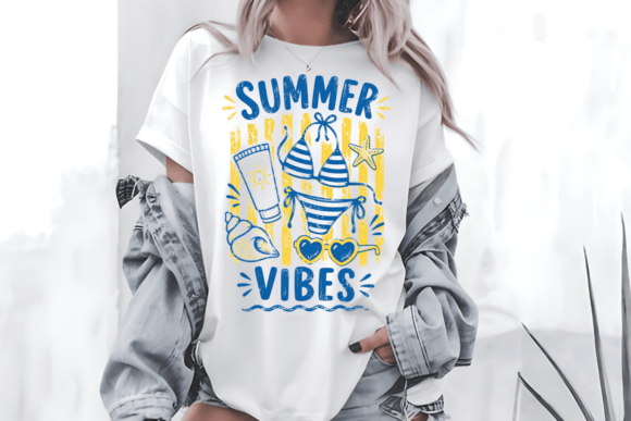 Download Summer Vibes Blue Yellow Beach PNG - Summer vibes Collection