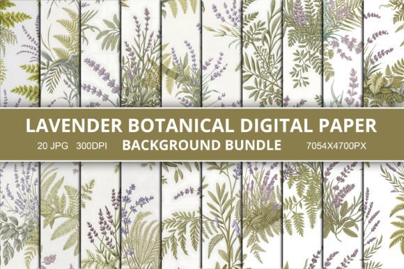 Download Lavender Botanical Background Bundle - Botanical Collection