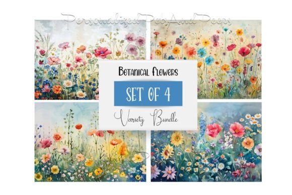 Download Watercolor Botanical Prints Set of 4 - Botanical Collection
