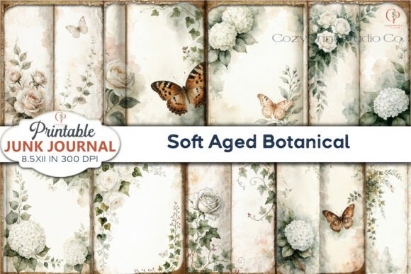 Download Soft Aged Botanical Junk Journal Pages - Botanical Collection