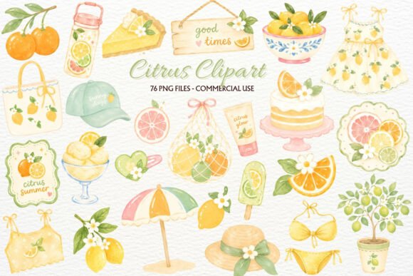 Download Citrus Clipart Coastal Summer PNG Print - Citrus Collection